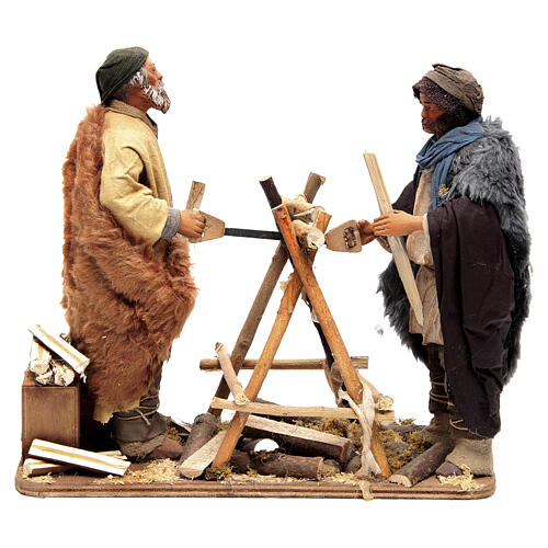 Lenhadores duas figuras 24 cm presépio napolitano 1