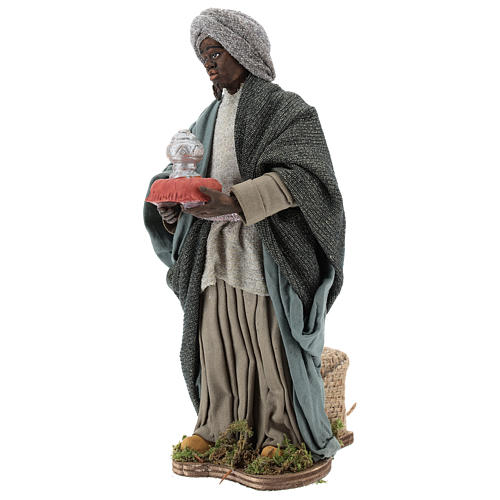 Animated Neapolitan Nativity figurine Black Wise King 30cm 3