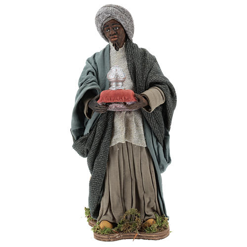 Animated Neapolitan Nativity figurine Black Wise King 30cm 1