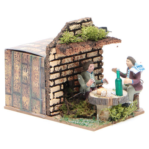 Setting with two shepherds measuring 7cm, animated nativity figurine 3