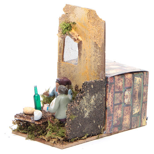 Scene with two shepherds measuring 7cm, animated nativity figurine 2