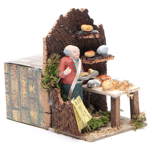 Man selling cheese measuring 10cm, animated nativity figurine 3