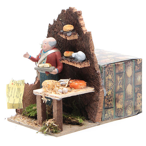 Man selling cheese measuring 10cm, animated nativity figurine 2