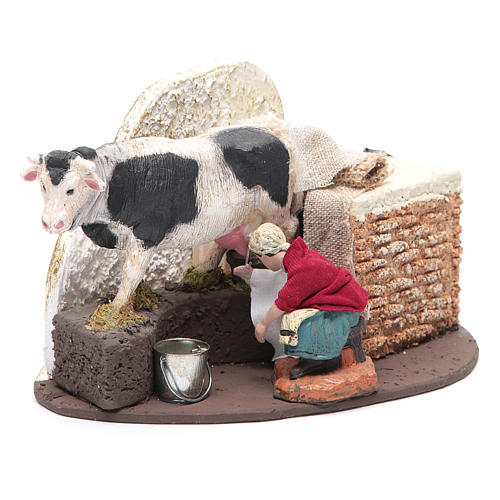 Woman milking cow 10 cm PVC with movement 3