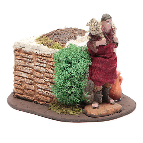 Bon pasteur en pvc crèche 10 cm animation 3