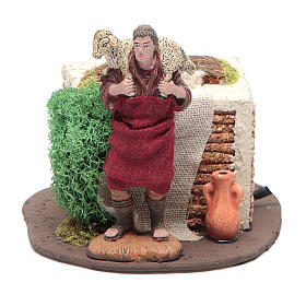 Movimento presepe: Buon pastore in pvc presepe 10 cm movimento