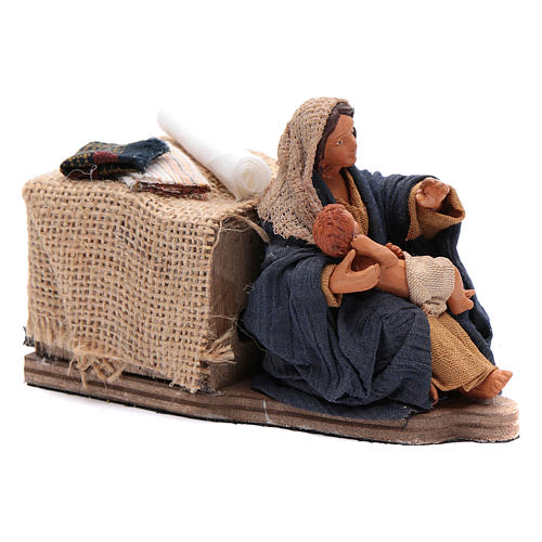 Mother caressing her child 12cm Neapolitan Nativity animated figurine 3