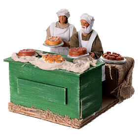 Baker with waitress 12cm Neapolitan Nativity animated figurines