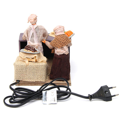 Baker with waitress 12cm Neapolitan Nativity animated figurines 4
