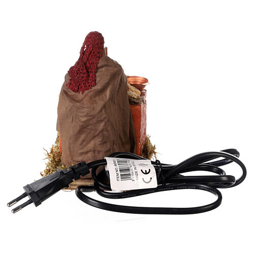 Woman cooking for Neapolitan Nativity scene 12 cm, moving statue 4