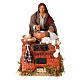 Woman cooking for Neapolitan Nativity scene 12 cm, moving statue s1