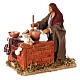 Woman cooking for Neapolitan Nativity scene 12 cm, moving statue s3