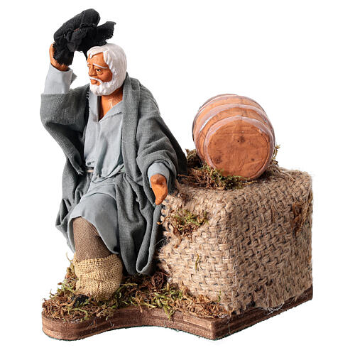 Uomo toglie il cappello 12 cm con movimento presepe napoletano 2