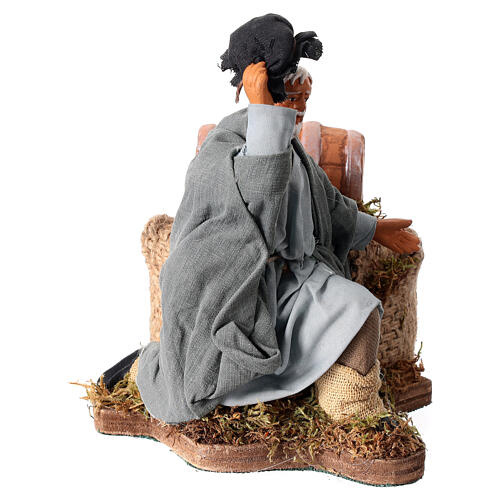 Moving man taking off his hat 12 cm Neapolitan nativity scene 3