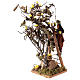 Moving man with ladder leaning on tree 12 cm Neapolitan nativity scene s3