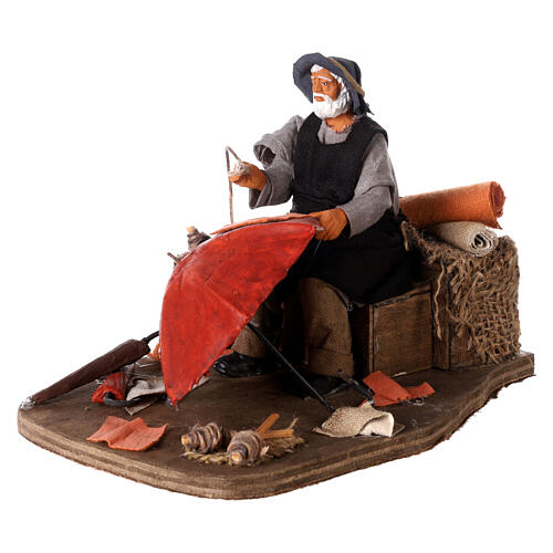Moving umbrella maker 12 cm  Neapolitan nativity scene 3