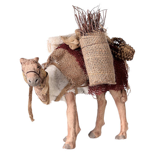 Camelo com movimento para presépio napolitano com figuras altura média 12 cm 3