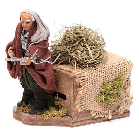 Moving 10 cm farmer Neapolitan nativity scene