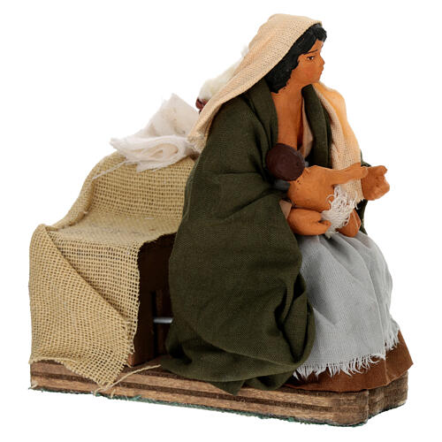 Moving woman breastfeeding 10 cm Neapolitan nativity scene 3