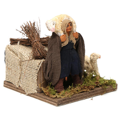 Moving Man with Sheep 10 cm Neapolitan nativity 3