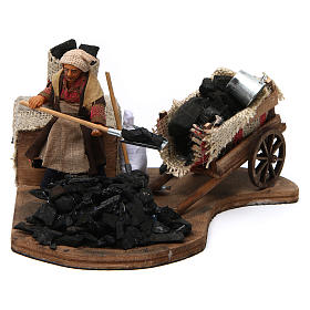 Crèche Napolitaine: Charbonnier 10 cm avec mouvement crèche napolitaine