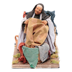 Moving laundress 14 cm for Neapolitan nativity scene