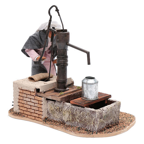 Donna movimento alla fonte con acqua corrente 30 cm 3