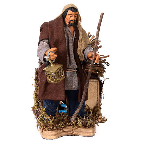 Moving man with lantern 12 cm for Neapolitan nativity scene 1