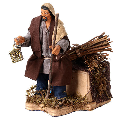 Moving man with lantern 12 cm for Neapolitan nativity scene 2