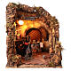 Woman sweeping home for Neapolitan Nativity scene, moving statue s1
