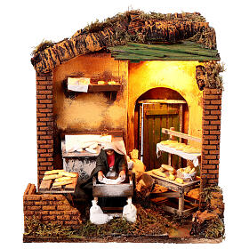 Mouvement crèche scène femme qui pétrit le pain 12 cm