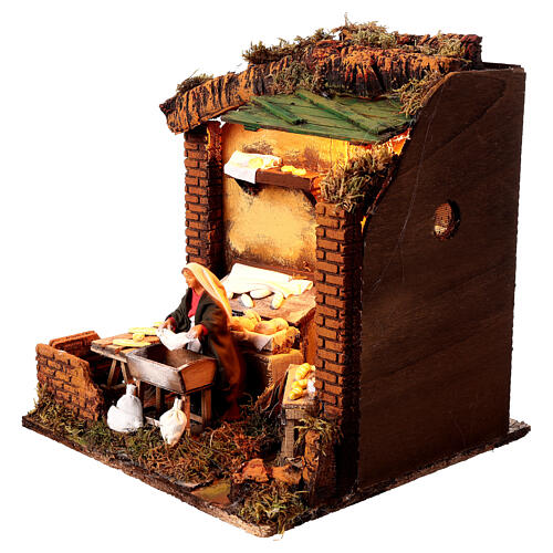 Mouvement crèche scène femme qui pétrit le pain 12 cm 4