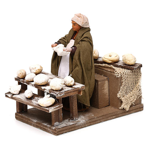 Moving woman kneading 10 cm for Neapolitan nativity scene 2