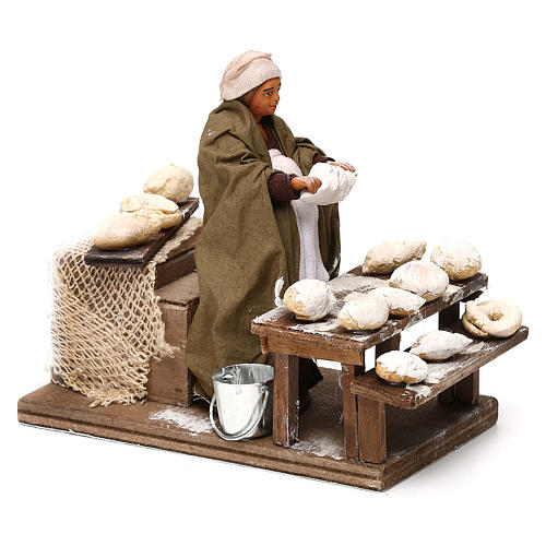 Moving woman kneading 10 cm for Neapolitan nativity scene 3