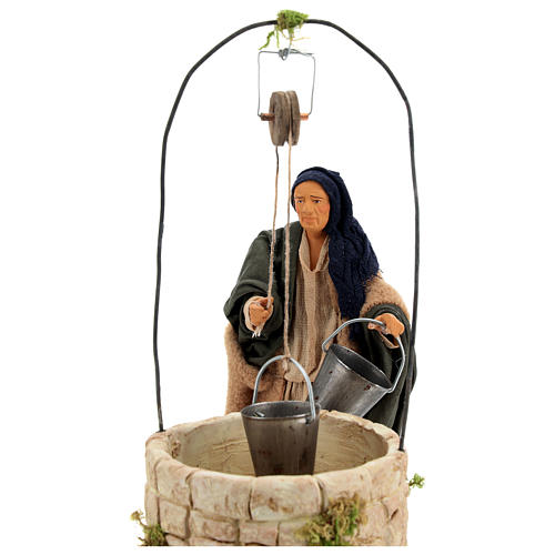 Moving man at the well 14 cm for Neapolitan nativity scene 2