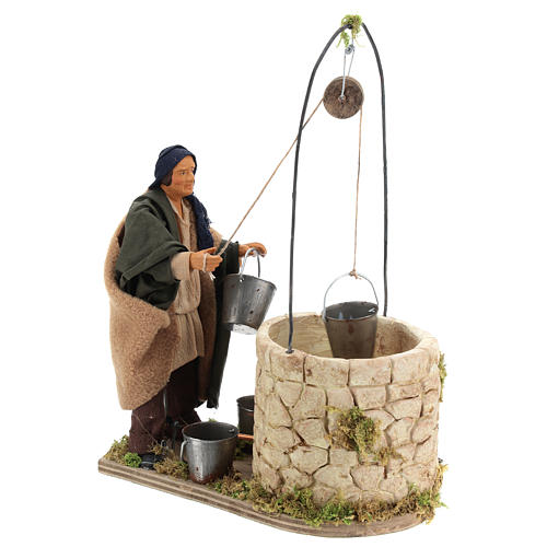 Moving man at the well 14 cm for Neapolitan nativity scene 4