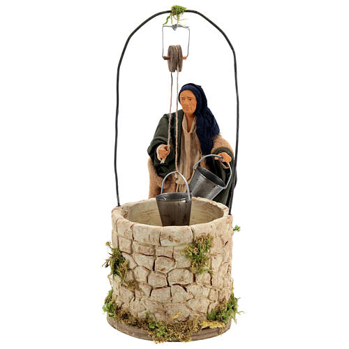 Moving man at the well 14 cm for Neapolitan nativity scene 1