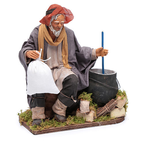 Moving ricotta cheese maker 30 cm for Neapolitan nativity scene 3