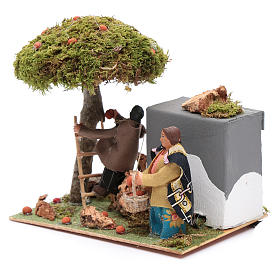 Presepe Napoletano: Coppia che raccoglie arance in movimento presepe di Napoli 8 cm