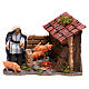 Neapolitan nativity scene moving roasted pork  10x15x10 cm s1