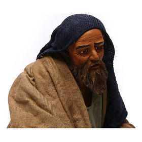 Presepe Napoletano: Anziano movimento bivacco 30 cm presepe di Napoli