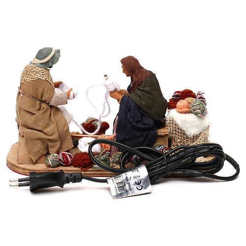 Animated Old Couple Spinning Yarn 12 cm Neapolitan Nativity 4