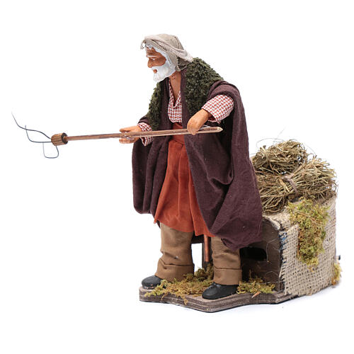 Farmer with Pitchfork animated figurine 14 cm Neapolitan nativity 2
