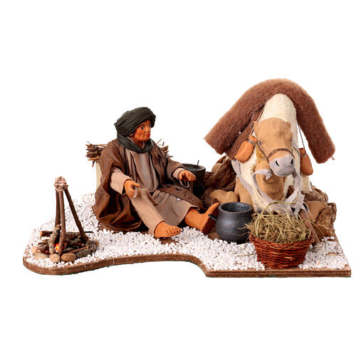 Camel driver and camel  in movement 24 cm for Neapolitan nativity scene 1