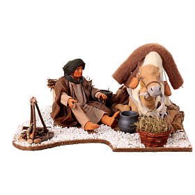 Camel driver and camel  in movement 24 cm for Neapolitan nativity scene