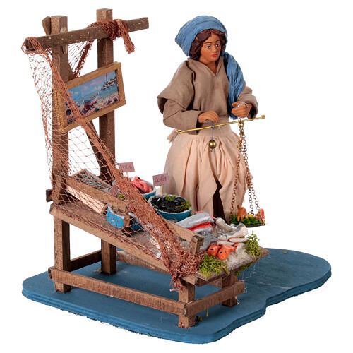 Moving fisher woman with scale for Neapolitan nativity scene 5