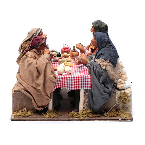 Tavolata 4 personaggi presepe 24 cm Napoli 2