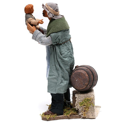 Man lifting child 24 cm for Neapolitan nativity scene 1