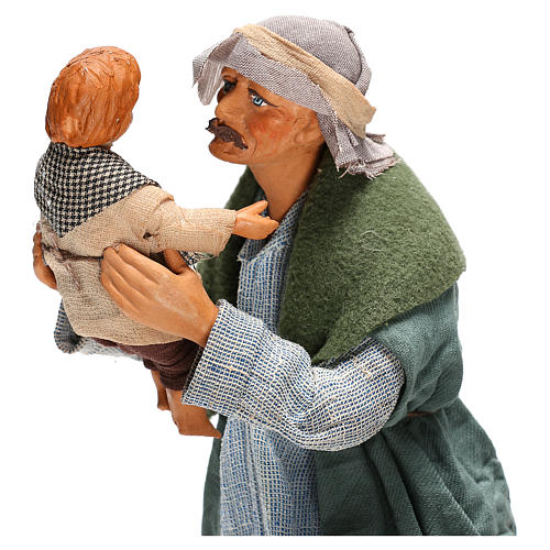 Man lifting child 24 cm for Neapolitan nativity scene 2