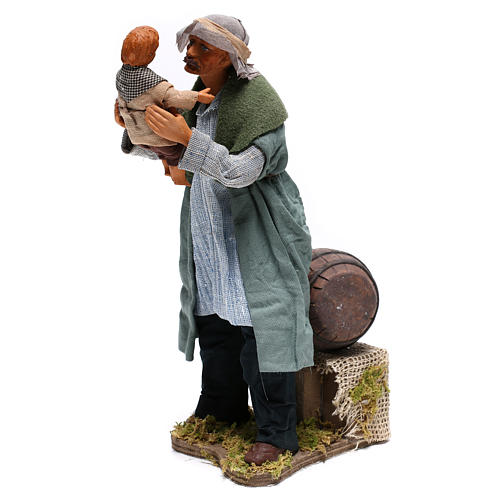 Man lifting child 24 cm for Neapolitan nativity scene 3